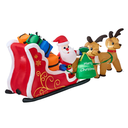 Simon LED Santa with Sleight Inflatable Christmas Decoration