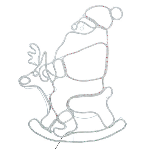Polly LED Santa on Rocking Reindeer Christmas Light Display
