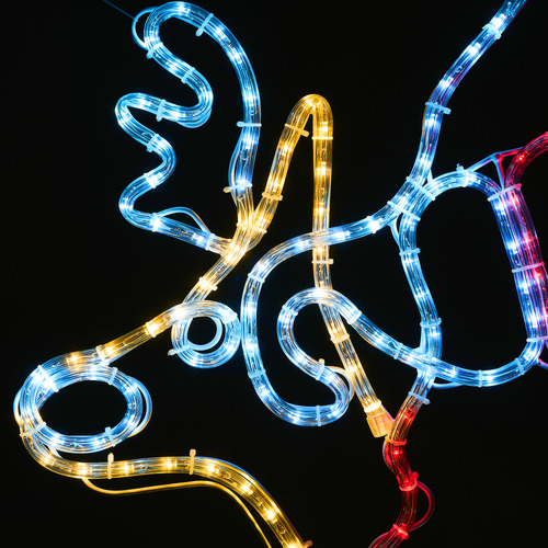 Polly LED Santa on Rocking Reindeer Christmas Light Display