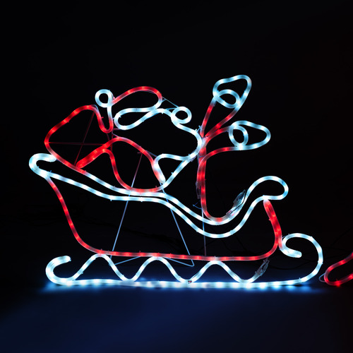 Elijah LED Santa with Reindeers Christmas Light Display