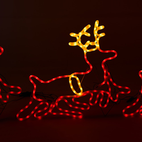 Elijah LED Santa with Reindeers Christmas Light Display