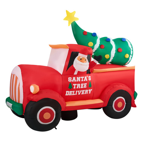 Meteo LED Santa in a Truck Inflatable Christmas Decoration