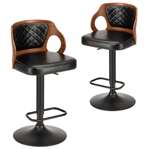 Yosef Faux Leather Adjustable Bar Stools