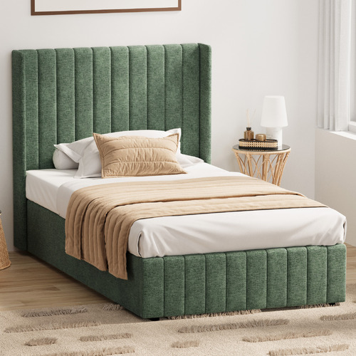 Meier Chenille Gas Lift Storage Bed Frame