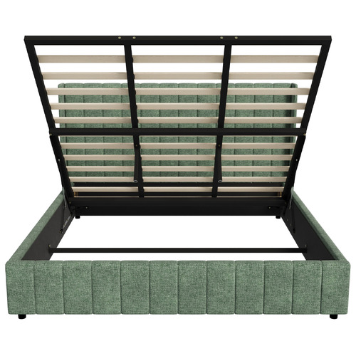Meier Chenille Gas Lift Storage Bed Frame