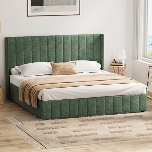 Meier Chenille Gas Lift Storage Bed Frame