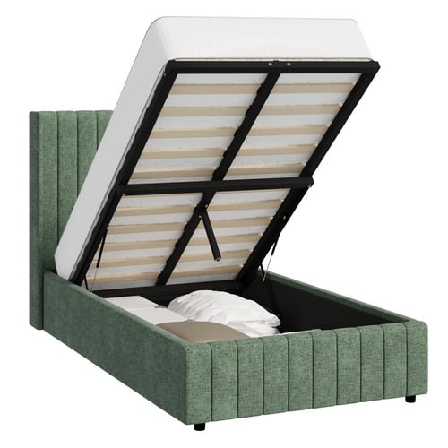 Meier Chenille Gas Lift Storage Bed Frame