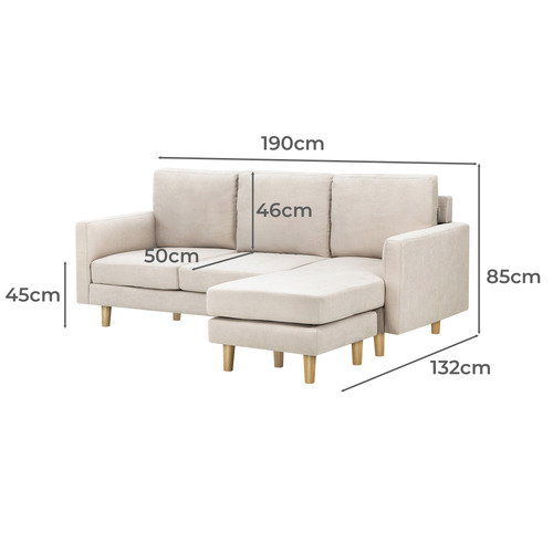 Vanessa 3 Seater Sofa with Reversible Chaise