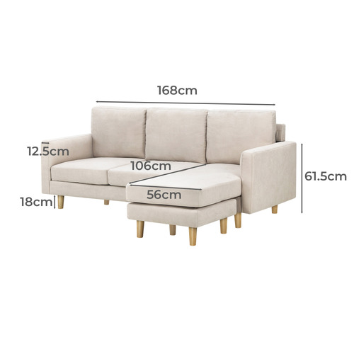 Vanessa 3 Seater Sofa with Reversible Chaise