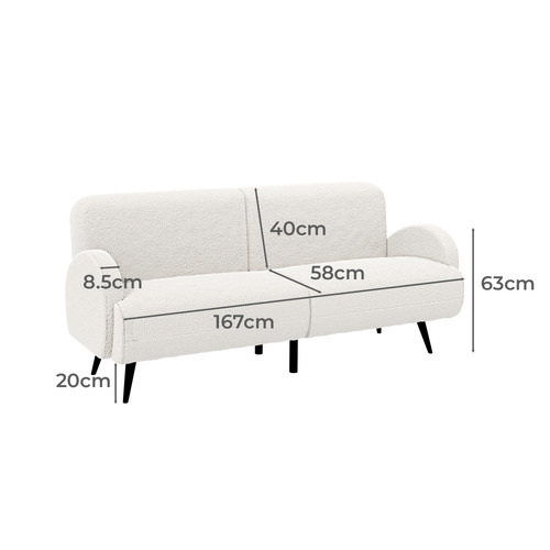 Kian 3 Seater Boucle Sofa