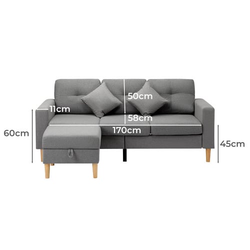 LivingFusion Alinur Seater Sofa Ottoman Set Temple Webster