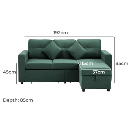 Kiva 3 Seater Sofa & Ottoman Set
