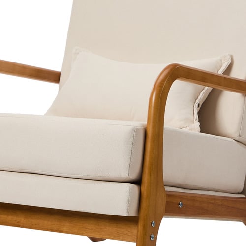 Mayfield Linen-Look Armchair with Lumbar Cushion