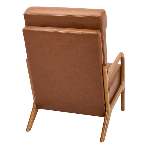 Mayfield Faux Leather Armchair with Lumbar Pillow