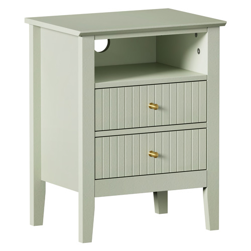 Andes 2 Drawer & Shelf Bedside Table