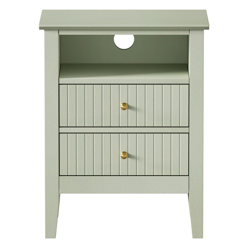 Andes 2 Drawer & Shelf Bedside Table