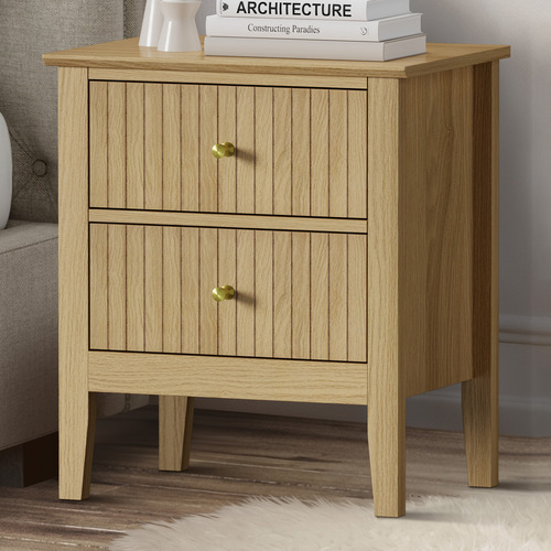 Andes 2 Drawer Bedside Table