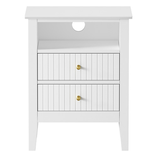 Andes 2 Drawer & Shelf Bedside Table