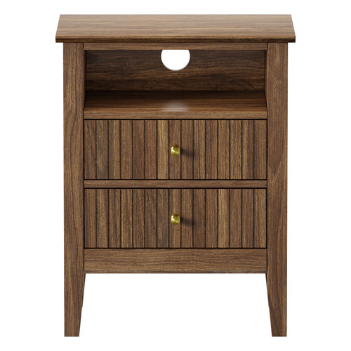 Andes 2 Drawer & Shelf Bedside Table
