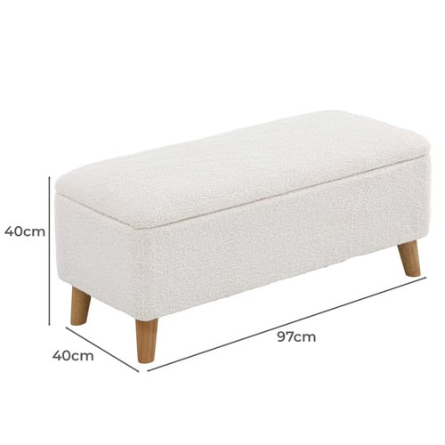 Robin Eucalyptus Wood Storage Ottoman Bench