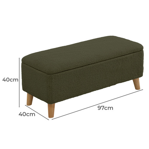 Robin Eucalyptus Wood Storage Ottoman Bench