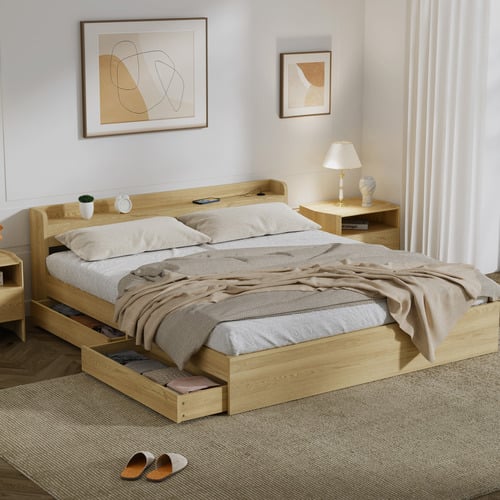 Natural-Cassandra-Bed-with-USB-Port-and-Drawers