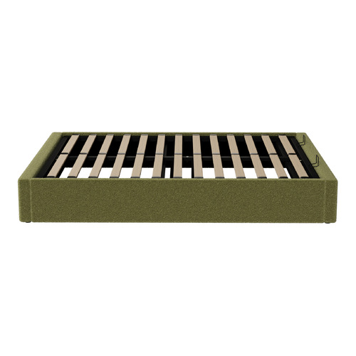 Green Seraphine Sherpa Gas Lift Storage Queen Bed Base