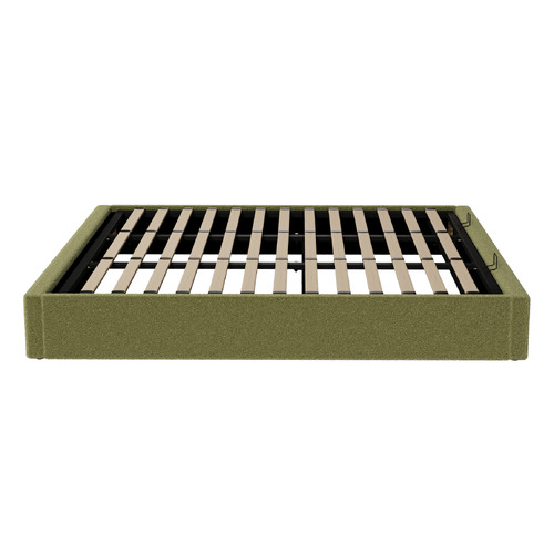 Green Seraphine Sherpa Gas Lift Storage Queen Bed Base