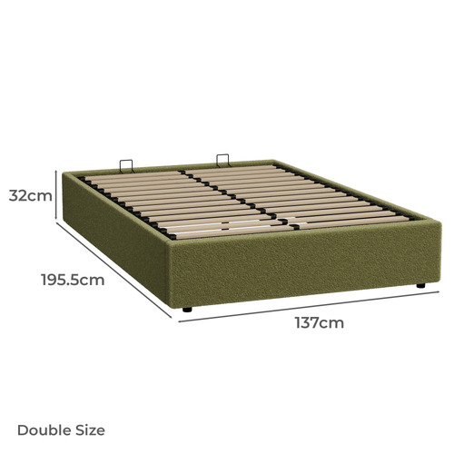 Green Seraphine Sherpa Gas Lift Storage Bed Base