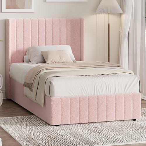 Pink Meier Boucle Gas Lift Storage Bed