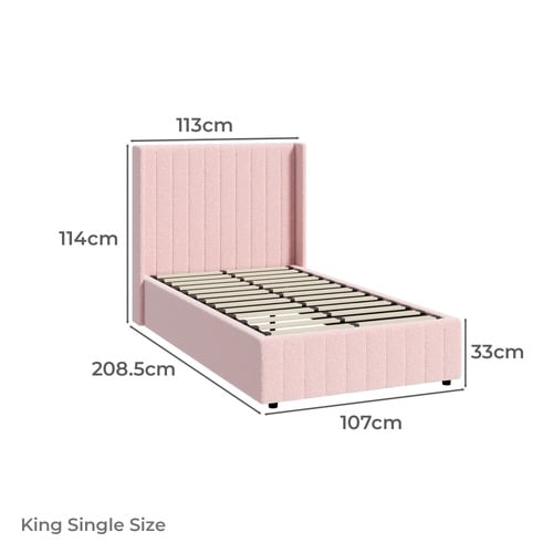 Pink Meier Boucle Gas Lift Storage Bed