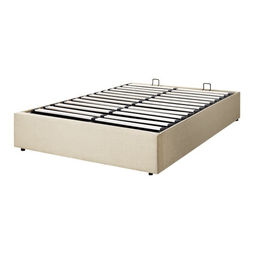 Beige Aldan Gas Lift Storage Bed Base