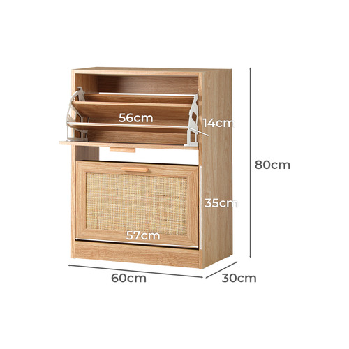 Holly 2 Door Rattan Shoe Cabinet