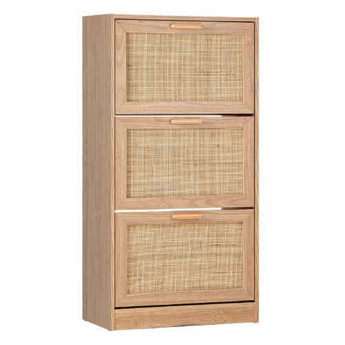 Holly 3 Door Rattan Shoe Cabinet