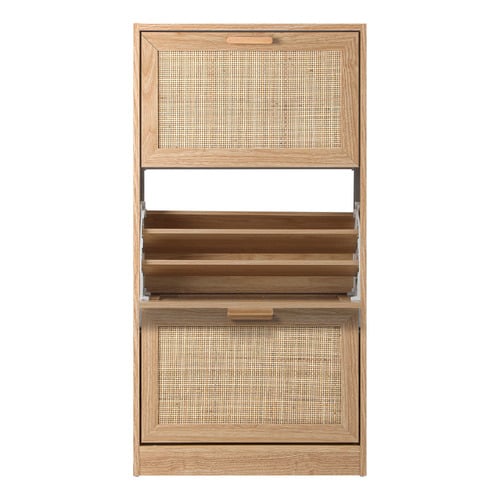 Holly 3 Door Rattan Shoe Cabinet