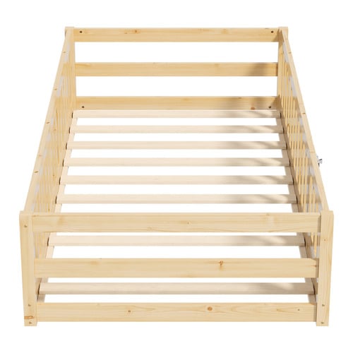 Ludwig Pine Wood Bed Frame with Safety Gate