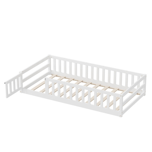 Ludwig Pine Wood Bed Frame with Safety Gate