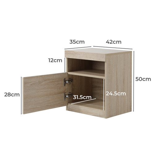 Natural Oswin LED Bedside Table