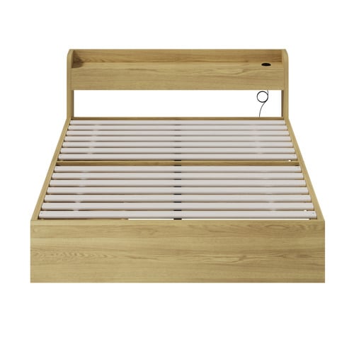 Natural Cassandra Bed with USB Port & Drawers
