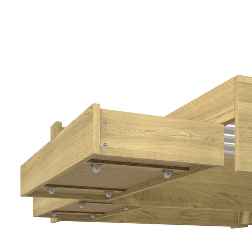 Natural Cassandra Bed with USB Port & Drawers