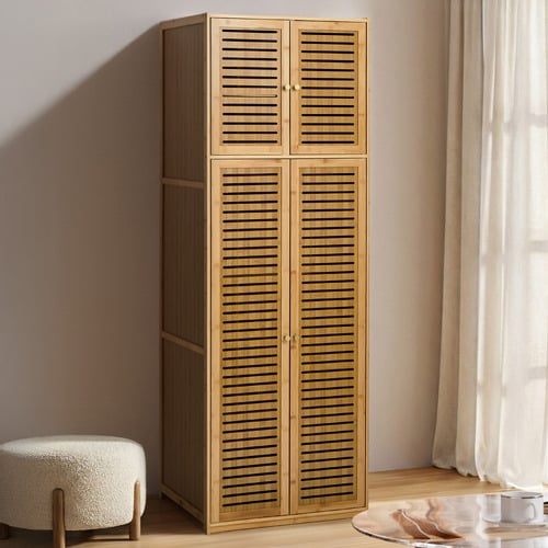 Fenric 4 Door Bamboo Wardrobe