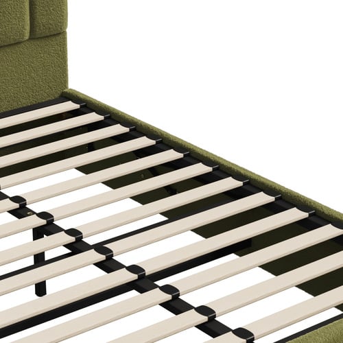 White Ellora Boucle Gas Lift Storage Bed Frame