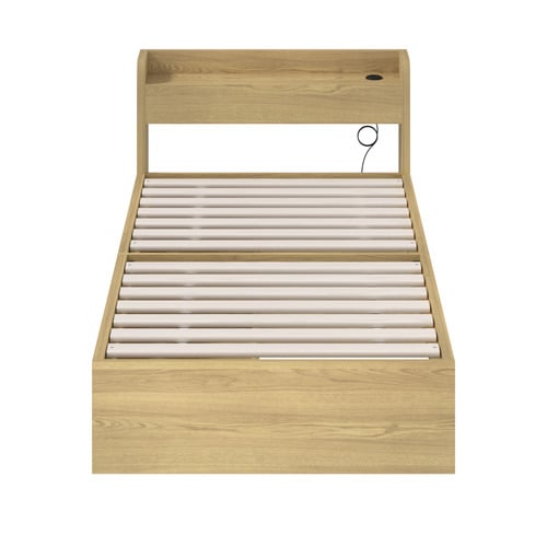 Natural Cassandra Bed with USB Port & Drawers