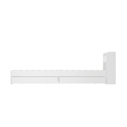 White Cassandra Bed with USB Port & Drawers