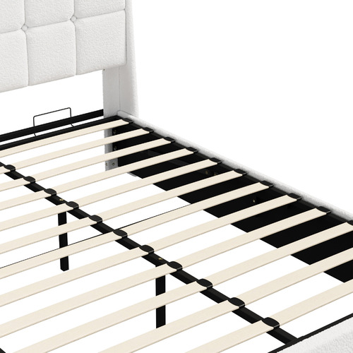 Ophelia Sherpa Gas Lift Storage Bed with LED