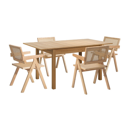 Laurent Rattan Extendable Dining Table & Chair Set