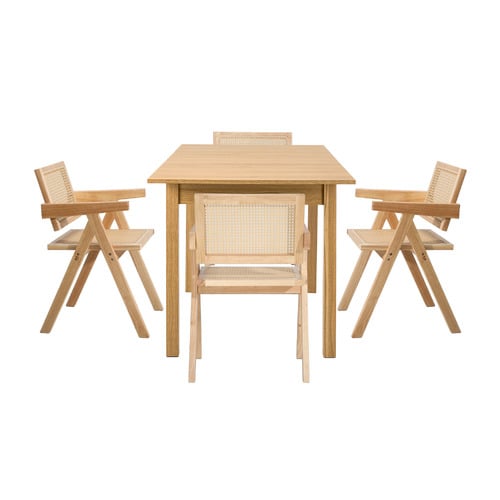 Laurent Rattan Extendable Dining Table & Chair Set