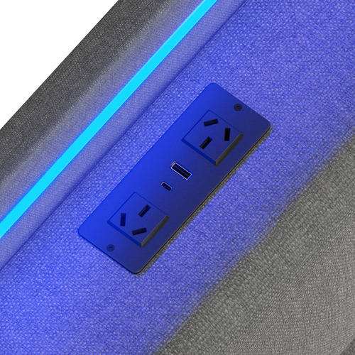 Marcel Gas Lift Storage Bed with LED & Charging Station