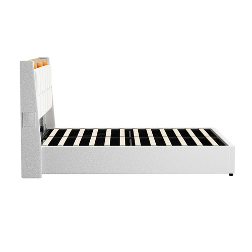 Ophelia Sherpa Gas Lift Storage Bed with LED