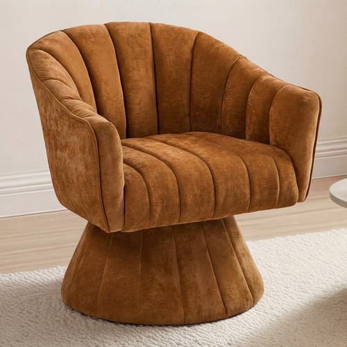 Leonor Linen Swivel Armchair